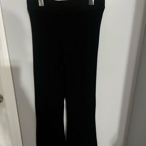 Black Ribbed Knit Pants